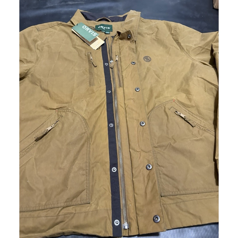 Orvis Jacket Mens 2XL Brown Waxed Barn Chore Field Canvas Hunting Full Zip - Picture 3 of 11